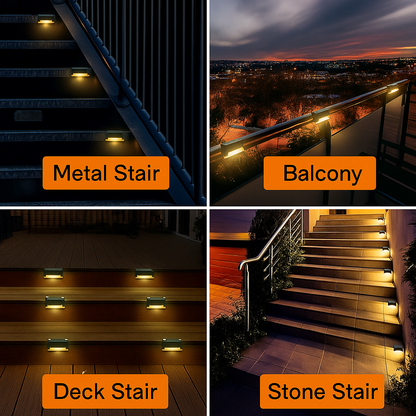 Trenditor™ Outdoor Stair & Deck Lights – Automatic Waterproof LED for Pathway, Garden & Fence
